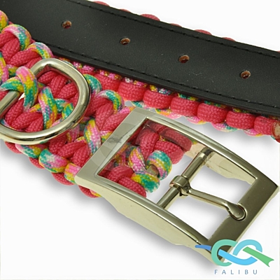 Obojek z paracordu solomon růžový